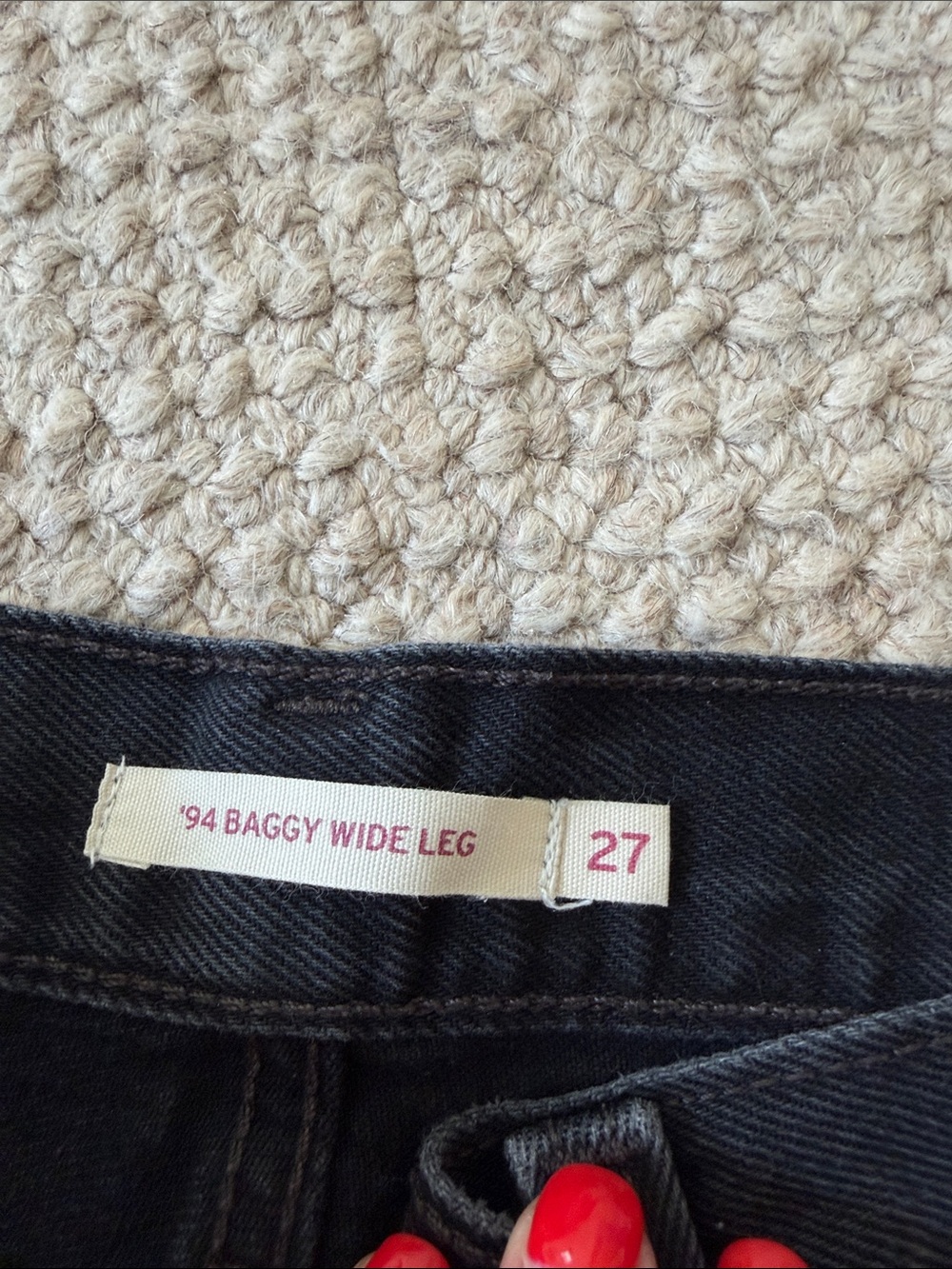 Levi's Black 94’ Baggy Wide Leg Jeans - Picture 2 of 5